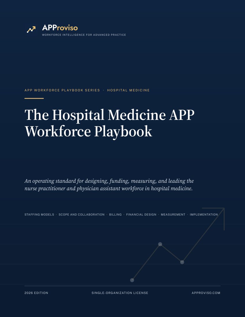 Hospital Medicine, Cardiology, and Emergency Medicine APP Workforce Playbook covers